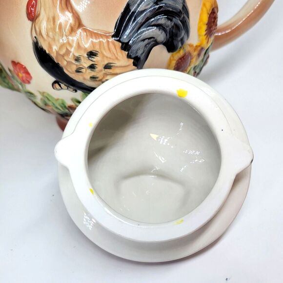 Baum Brothers Formalities Rooster Majolica Teapot Collection - Picture 8 of 9